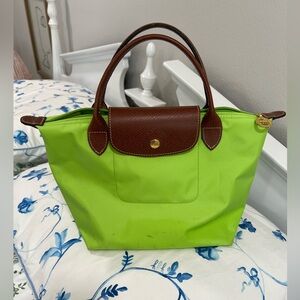 Longchamp Lime Green Small Le Pliage Tote
